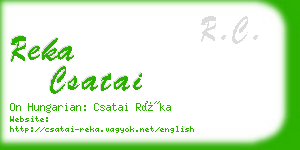 reka csatai business card